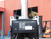 Indirect gestookte heater leverbaar met brandstoftanks, luchtafvoerslang en/of ruimtethermostaat.