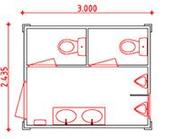 Plattegrond indeling type 2 sanitairunit